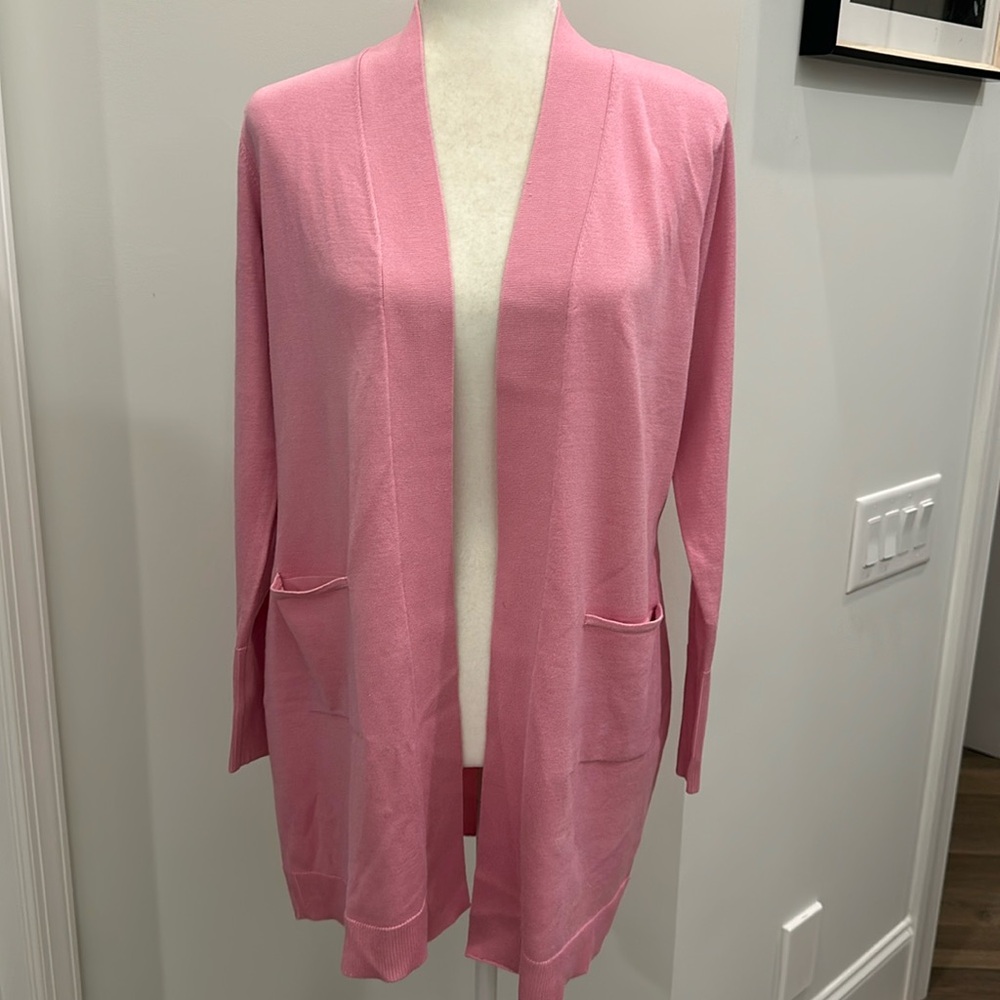 NWT- Appleseed’s Hot pink long sleeve open front cardigan. Size S